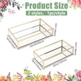 2Pcs 2 Styles Aluminum Alloy Trays for Jewelry with Glass Rectangle ...