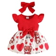 thumbnail image 1 of Zshosam Robe pour Tout-Petit Robe Fluide pour Fille Froncée Sans Manches à Volants Superposés Courte Smockée Robes d'Été Taille 6 9 Mois,(Rouge 6-9 Mois), 1 of 7