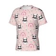 thumbnail image 5 of Vsdgher Cute Cartoon Panda Print Men's Dry Fit Mesh Athletic Shirts Moisture Wicking Tennis T-Shirt Tops, 5 of 9