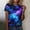 Multicolor Q, variant on Bwndum Womens Galaxy Print T-Shirt Short Sleeve Crew Neck Slim Fit All Over Space Nebula Pattern Graphic Tee for Women Plus Size,Size S
