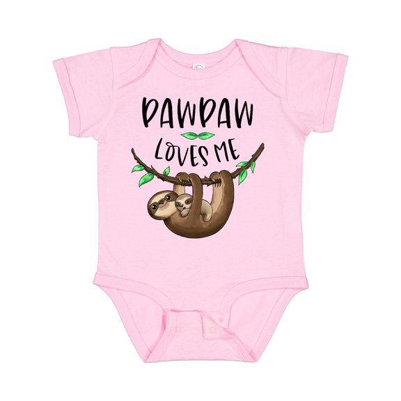 Inktastic Pawpaw Loves Me Cute Sloth and Baby Boys or Girls Baby Bodysuit