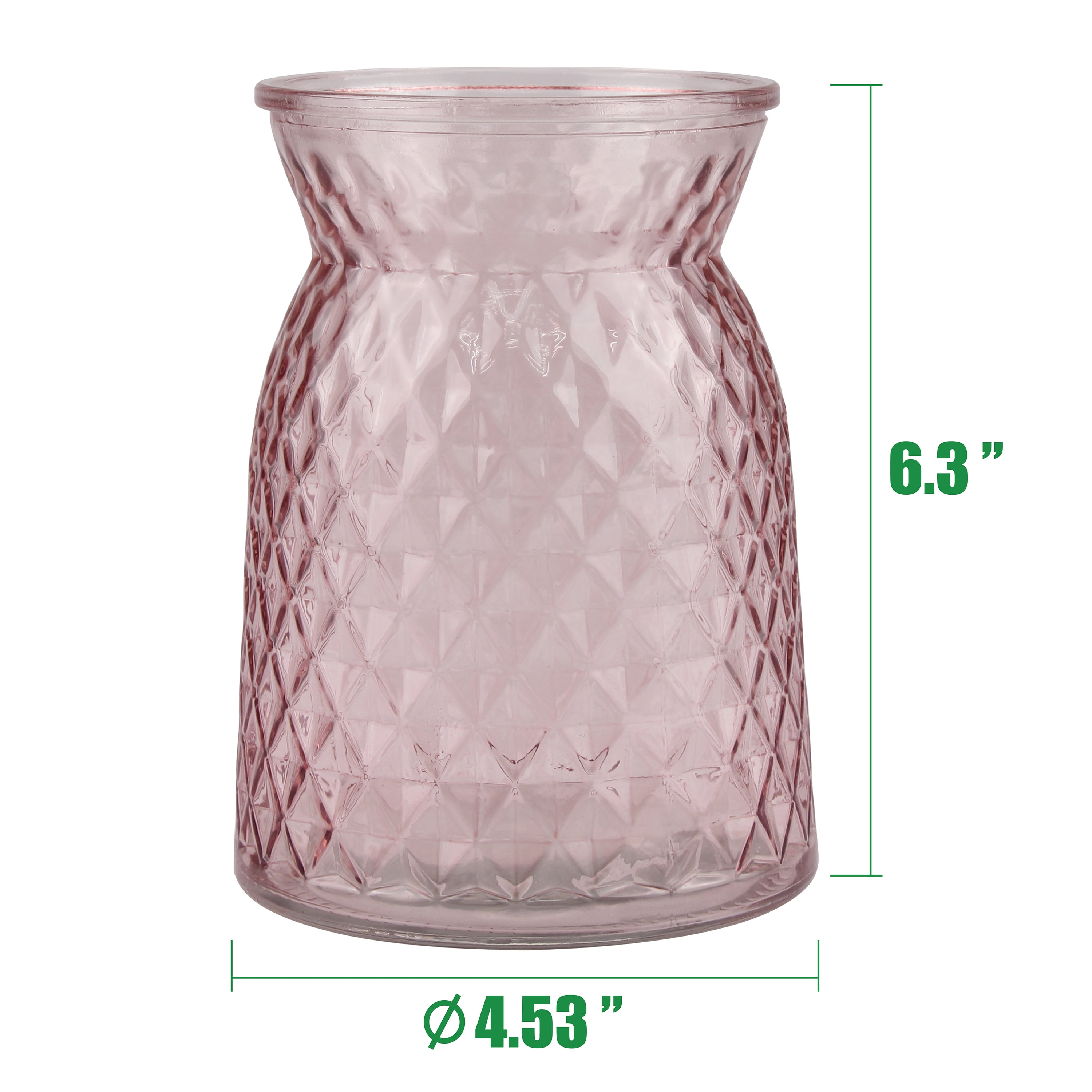 Mainstays Decorative Tabletop Glass Vase, 6", Pink