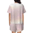 thumbnail image 4 of Womens Pajama Sets With Pocket, Glitter Light Pearl Lounge Sets Short Sleeve Sleepwear PJ Sets for Women, 4 of 6