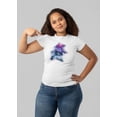 thumbnail image 4 of 4th of July Patriotic American Galaxy Laser Sharks Women's Juniors Soft T Shirt, 4 of 5