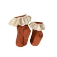 thumbnail image 1 of xiaxaixu Toddler Ribbed Sock Pair, Lacing Hem Elastic Cuff Middle Stockings, 1 of 6