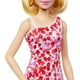 thumbnail image 3 of Barbie Fashionistas Doll #205 with Blond Ponytail, Wearing Pink and Red Floral Dress, Platform Sandals and Hoop Earrings Barbie -, 3 of 3