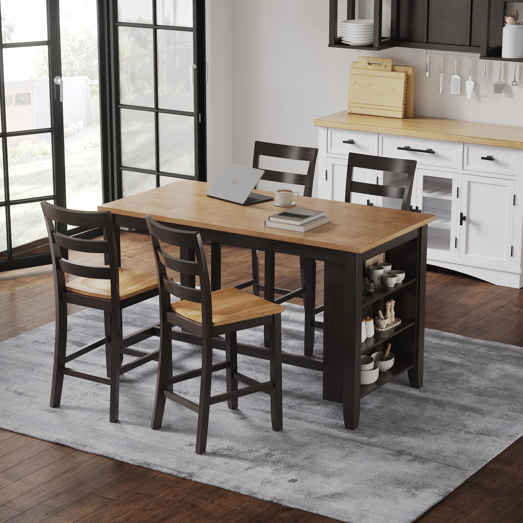 Signature Design by Ashley Gesthaven Counter Height Dining Table with Butcher Block Top, Brown