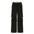 thumbnail image 4 of Women's Mid Waist Cargo Jeans - Stretch Wide Leg Denim Pants with Pockets - Lightweight, Breathable, for Summer/Spring/Fall, 4 of 7