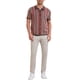 thumbnail image 2 of Polo de punto a rayas INSPIRE CHIC para hombres, camisetas de polo de manga corta con botones, jacquard, 2XL, marrón oscuro, 2 of 6