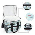 thumbnail image 6 of FORMRS Insulated Cooler Bag 24 Cans Capacity Soft Leakproof Lunch Box with Side Pockets, Blue Trains Pattern, 6 of 7