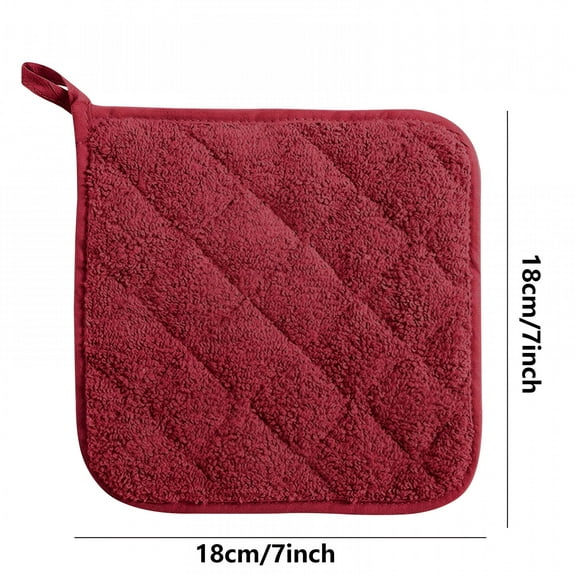 ACDANC 4Pcs Pot Holders Bulk for Kitchen Heat Resistant,Cotton Potholders with Hanging Loops Square Hot Pads Oven Pot Holder for Cooking Baking