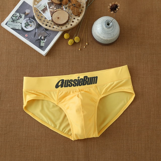 Men Triangle Underwear Low Rise Fashion Increase Capsular Elasticity Body Bag Hugging Comfortable Briefs Slip Dropshipping yellow L