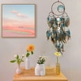 thumbnail image 4 of Dreamcatcher Hanging Ornament Crystal Peacock Feather Handwoven Wind Chime Car Rearview Mirror Home Decor Spiritual Symbol Gift Brown Blue Multicolor Coffee, 4 of 5