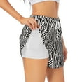 thumbnail image 2 of Haiem Black White Stripes Women's 2 in 1 Running Shorts - Lightweight Athletic Workout Gym Yoga Breathable Sports Shorts Liner with Phone Pockets-X-Large, 2 of 9