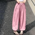 thumbnail image 2 of ZACPNCV Girls Wide Leg Pants Casual Flowy Elastic Waist Palazzo Harem Trousers with Pockets Pink 12-13 Years, 2 of 9