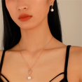 thumbnail image 4 of QIQUWOHUL Pearl Jewelry Set Freshwater Cultured Pearls Pendant Necklace Teardrop Pearl Dangling Earrings Cubic Zirconia Pearl Wedding Jewelry Set For Bridal Women Bridesmaids & Br, 4 of 5