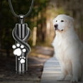 thumbnail image 7 of Personalize Stainless Steel Paw Print Cylinder Urn Pendant Necklace for Cremation Ashes Holder Necklace for Dog Cat Ashes Pet Memorial Jewelry, 7 of 7