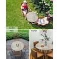 thumbnail image 6 of Fitted Round Tablecloths Table Covers 55-60in,Farm Rustic Burlap Linen Texture Waterproof Elastic Edged Table Cloth for Kitchen Dining Holiday Party Tables Decor,Vintage Lattice Lines Stripe, 6 of 6