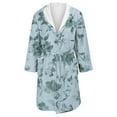 thumbnail image 4 of Women's Fleece Plush Robe Long Warm Plush Bathrobe Loungewear Jacket Printed Comfort Robe, 4 of 5