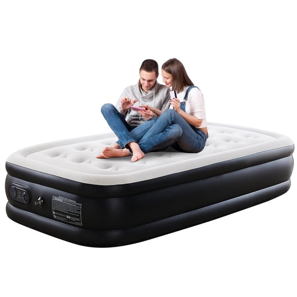 Refurbished Edx WMNRCA-QDC-X16IN-T 16" Twin Size Air Bed, Built-in Pump Quick Blow Up Mattresses for Camping, Outdoor, Beach