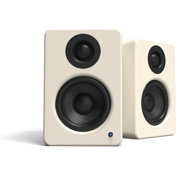 Kanto YU2MC Powered Desktop Computer Speakers | 3" Drivers 3/4" Silk Dome Tweeter | 50 W RMS | Built-in USB DAC & AUX Input | Sub Out | Pair | Matte Cream