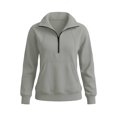 thumbnail image 7 of Sweatshirt for Women With Zipper Solid Color Hoodless Sports Sweatshirt Casual Loose Lapel Pocket Y2k Winter Jackets Oversized Tops, 7 of 7