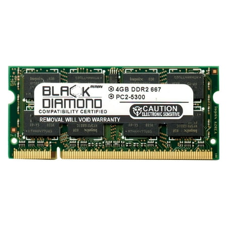 5300 667mhz Ddr2 Memory Module - 4GB Memory RAM for Acer Aspire Notebooks 5536-724G32MN, 5536-744G32Mn, 5536-752G32MN, 5536-753G32MN, 5536-754G50MN 200pin PC2-5300 667MHz DDR2 SO-DIMM Black Diamond Memory Module Upgrade