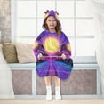 thumbnail image 7 of FORMRS Wearable Blanket Hoodie with Sleeves for Kids Cozy Flannel Sweatshirt, Purple Neon Road, 7 of 7
