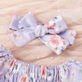 thumbnail image 4 of Otqutp Toddler Bodysuit 0 to 18 Months Girls Short Sleeve Floral Prints Romper Bodysuits With Headbands Outfits 2 Piece Set, 4 of 9