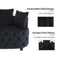 thumbnail image 5 of Luxurious Velvet Tufted Round Accent Chair with Plush Pillows for Living Room and Bedroom, Oversized Barrel Chair (Black), 5 of 5