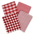 thumbnail image 3 of Perfect Red & White Assorted Homespun Plaid Gingham Homespun Cotton Fabric Bundle - Set of 4 Fat Quarters by JCS, 3 of 4