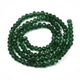 thumbnail image 2 of Glass Beads Strands Faceted Rondelle Dark Green 4x3mm Hole: 0.4mm about 113~115pcs/strand 41~42cm, 2 of 4
