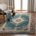 thumbnail image 3 of SAFAVIEH Madison Sonam Floral Bordered Area Rug, Navy/Turquoise, 8' x 10', 3 of 8
