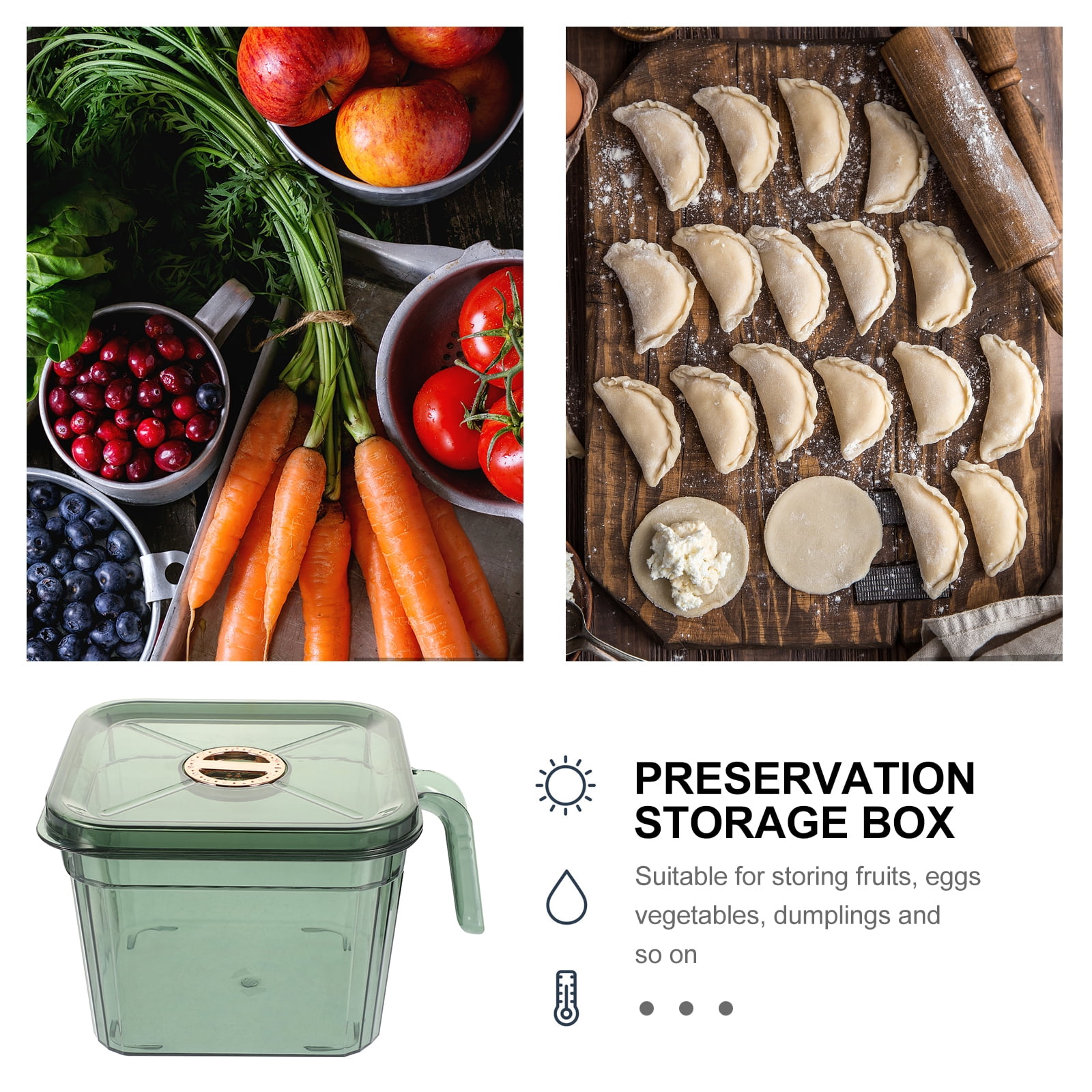 Fridge Refrigerator Plastic Storage Bins with Lids Fruit Container