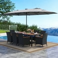 thumbnail image 4 of Gymax Ensemble de Salle à Manger de Patio 11 Pcs avec Parasol de Patio Double Face de 15 Pi (Base Incluse) Gris, 4 of 6