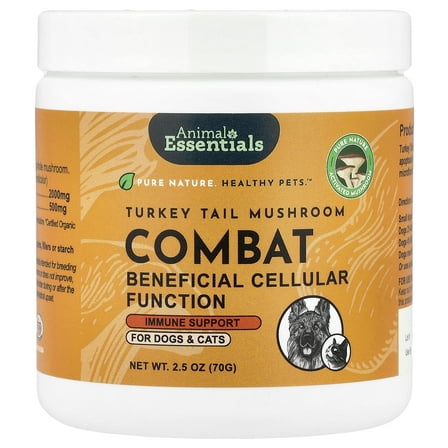 Animal Essentials Turkey Tail Mushroom Combat, For Dogs & Cats, 2.5 oz (70 g)