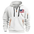 thumbnail image 3 of CFLVAEK Tactical Hoodies for Men USA Flag Graphic Quarter Zip Pullover Long Sleeve Workout Hiking Sweatshirts with Multiple Pockets White M, 3 of 4