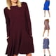 thumbnail image 4 of Minnieouse Vestido de jersey de algodón informal vintage de primavera de manga larga Manténgase elegante y cómodo durante todo el día Vestidos Vino rojo METRO, 4 of 6