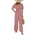 thumbnail image 1 of Plisados A Rayas para Mujer, Elegantes, de Verano, con Tirantes y Pantalones de Pierna , . Vino Tinto M, 1 of 7