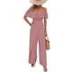 thumbnail image 1 of Plisados A Rayas para Mujer, Elegantes, de Verano, con Tirantes y Pantalones de Pierna , . Vino Tinto M, 1 of 7
