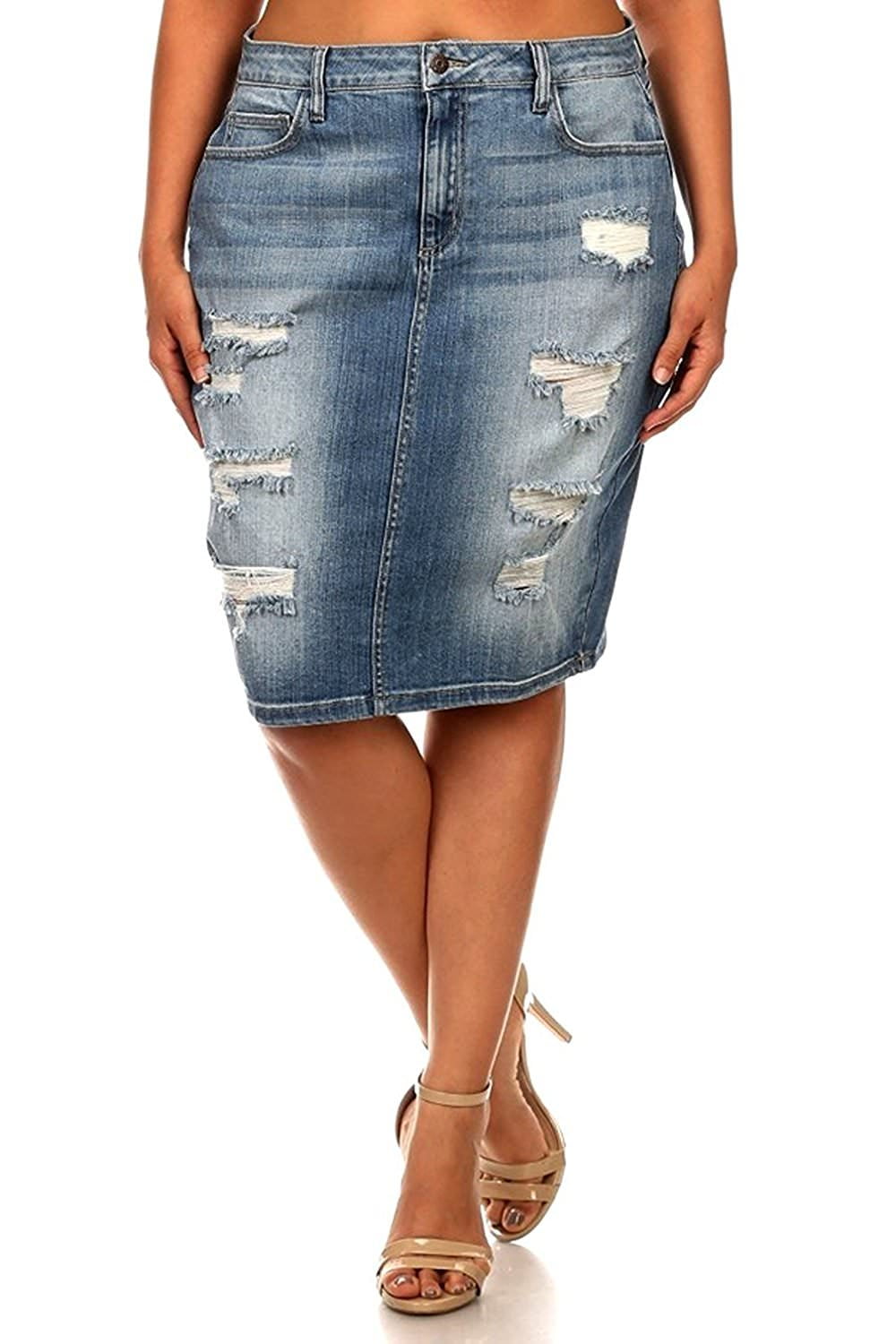 walmart plus size denim skirt