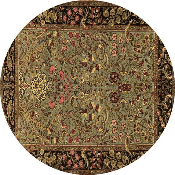 Ahgly Company Indoor Round Animal Brown Traditional Area Rugs, 3' Round