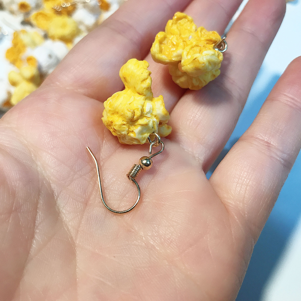 Grofry Women Earring,Funny Popcorn Food Dangle Ear Clip Hook Earrings Party Club Jewelry Gift Caramel Ear Clip - image 4 of 7
