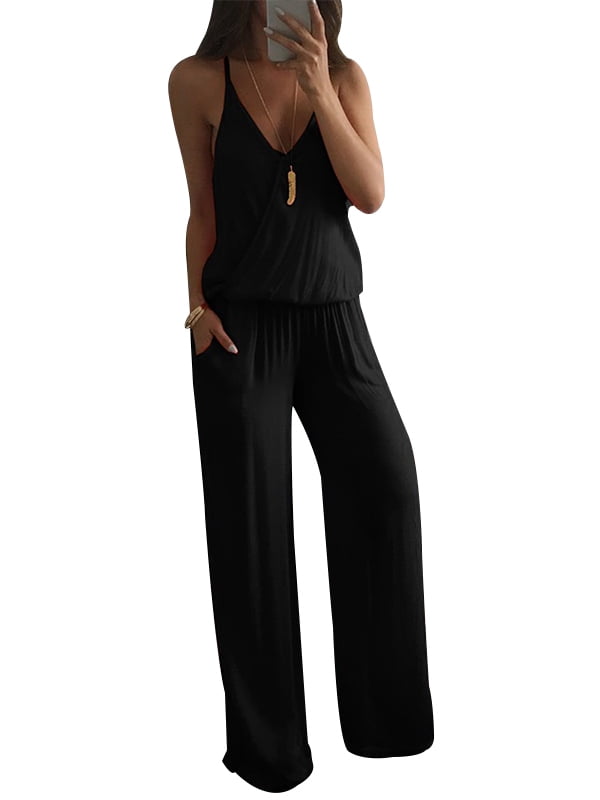 spaghetti strap pants jumpsuit