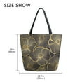 thumbnail image 5 of FORMRS Womens Canvas Tote Bag with Zipper Inner Pocket Shoulder Handbag, Black Flower Pattern, 5 of 7