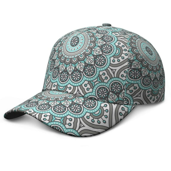 Vintage Bohemian Trucker Hat – Adjustable Baseball Cap for Men Women, Retro Tribal Patterns, Rustic Aesthetic Unstructured Washed Dad Hat, Quick Dry, All Season