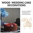 thumbnail image 2 of WHAMVOX Wood Wedding Cake Topper Handmade Retro Design for Cake Decorations Khaki Color 14.2cmX12.8cm, 2 of 8