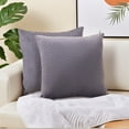 thumbnail image 2 of Unique Bargains Striped Throw Pillow Covers Pack of 2 Gray 18" x 18", 2 of 6