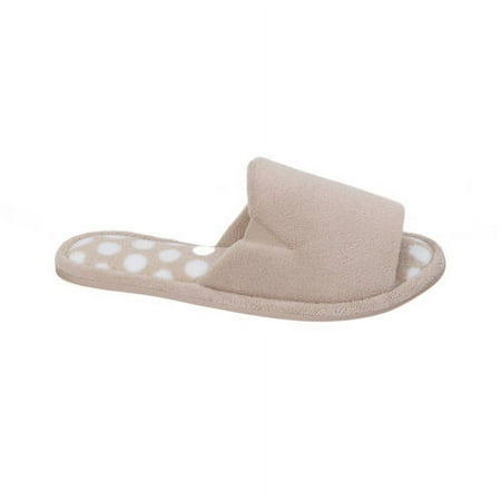 DF by Dearfoams Women's Micro Fiber Terru Open Toe Scuff Slipper