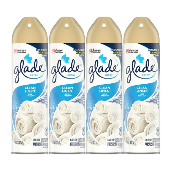 Glade Clean Linen Room Spray Air Freshener, 8 oz (4-Pack)